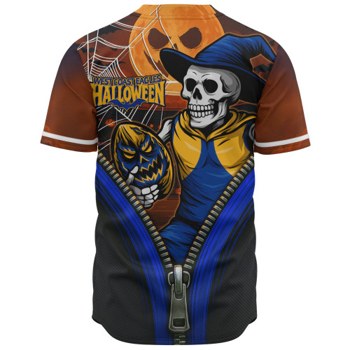 West Coast Eagles Baseball Shirt Halloween Night Reaper Zipper West Coast Eagles Baseball Shirt Halloween Night Reaper Zipper