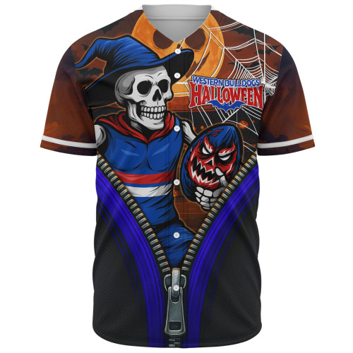 Western Bulldogs Baseball Shirt Halloween Night Reaper Zipper