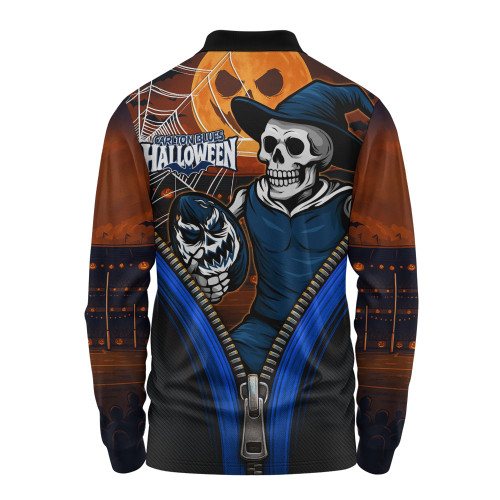 Carlton Long Sleeve Polo Shirt Halloween Night Reaper Zipper