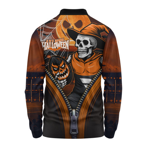 GWS GIANTS Long Sleeve Polo Shirt Halloween Night Reaper Zipper GWS GIANTS Long Sleeve Polo Shirt Halloween Night Reaper Zipper