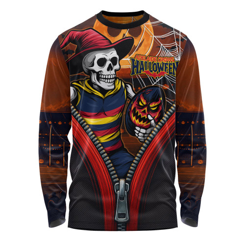 Adelaide Crows Long Sleeve T-shirt Halloween Night Reaper Zipper