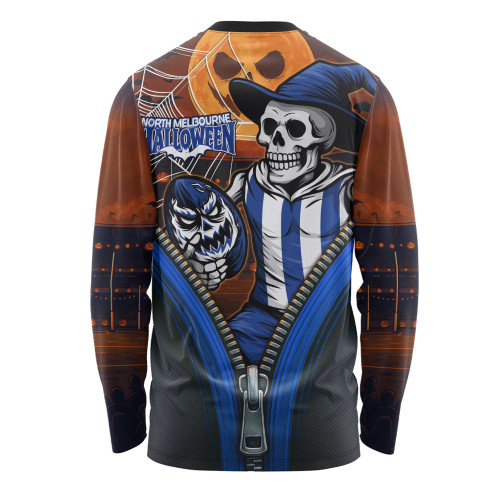 North Melbourne Long Sleeve T-shirt Halloween Night Reaper Zipper North Melbourne Long Sleeve T-shirt Halloween Night Reaper Zipper