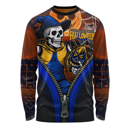 West Coast Eagles Long Sleeve T-shirt Halloween Night Reaper Zipper