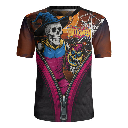 Brisbane Lions Rugby Jersey Halloween Night Reaper Zipper