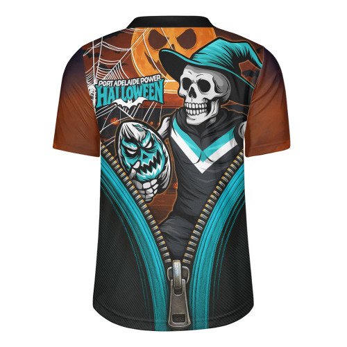 Port Adelaide Rugby Jersey Halloween Night Reaper Zipper