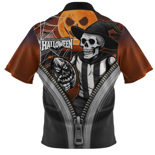 Collingwood Zip Polo Shirt Halloween Night Reaper Zipper