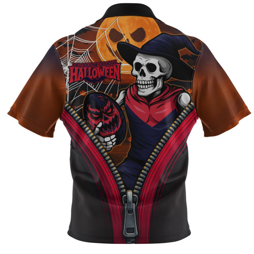 Melbourne Zip Polo Shirt Halloween Night Reaper Zipper Melbourne Zip Polo Shirt Halloween Night Reaper Zipper