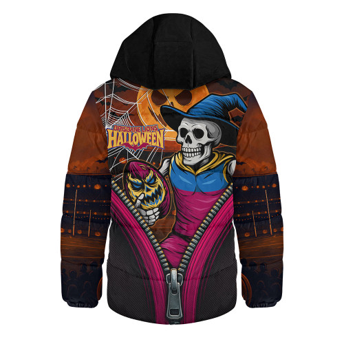 Brisbane Lions Hooded Padded Jacket Halloween Night Reaper Zipper