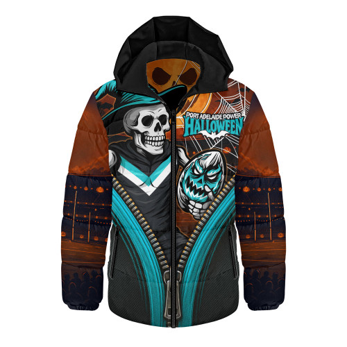 Port Adelaide Hooded Padded Jacket Halloween Night Reaper Zipper Port Adelaide Hooded Padded Jacket Halloween Night Reaper Zipper