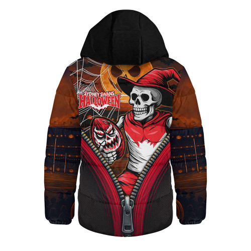 Sydney Swans Hooded Padded Jacket Halloween Night Reaper Zipper