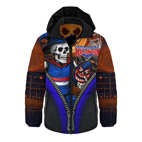 Western Bulldogs Hooded Padded Jacket Halloween Night Reaper Zipper