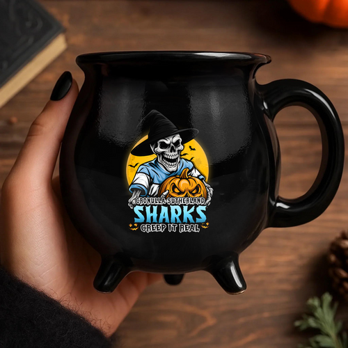 Cronulla-Sutherland Sharks Cauldron Mug Dark Moon Rugby Halloween Battle Edition