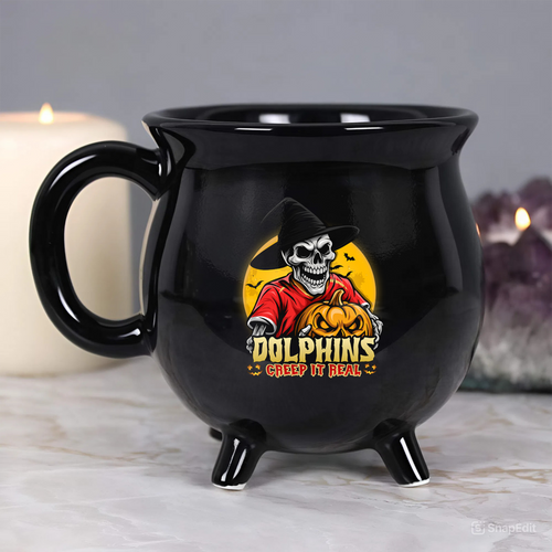 Redcliffe Dolphins Cauldron Mug Dark Moon Rugby Halloween Battle Edition