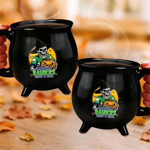 Canberra Raiders Cauldron Mug Dark Moon Rugby Halloween Battle Edition