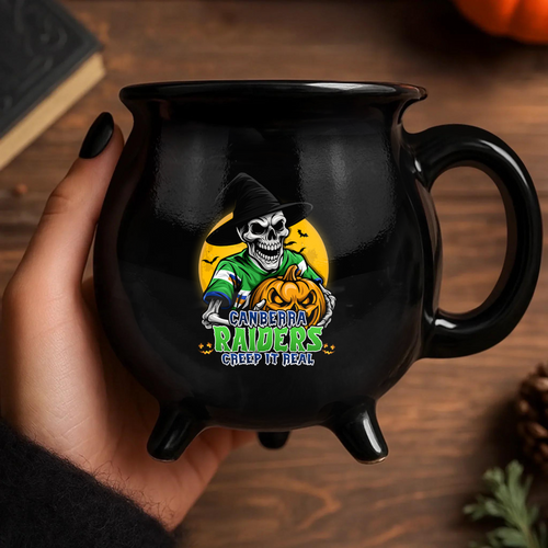 Canberra Raiders Cauldron Mug Dark Moon Rugby Halloween Battle Edition
