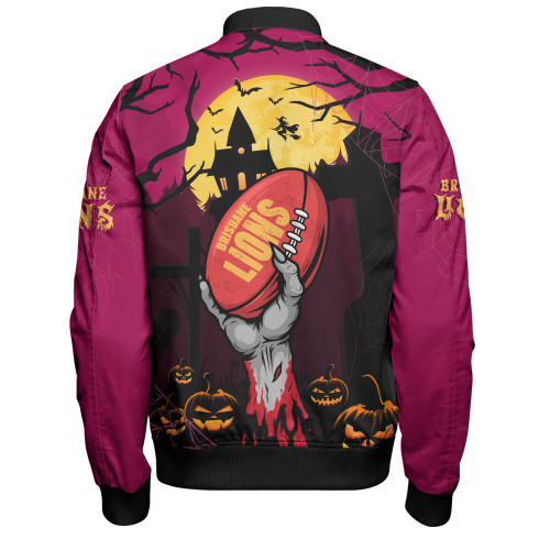 Brisbane Lions Bomber Jacket Full Moon Fever Halloween Supporter Brisbane Lions Bomber Jacket Full Moon Fever Halloween Supporter