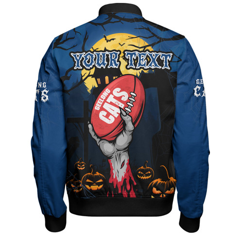 Geelong Cats Bomber Jacket Full Moon Fever Halloween Supporter Geelong Cats Bomber Jacket Full Moon Fever Halloween Supporter