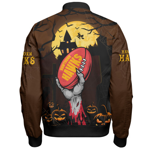 Hawthorn Bomber Jacket Full Moon Fever Halloween Supporter Hawthorn Bomber Jacket Full Moon Fever Halloween Supporter