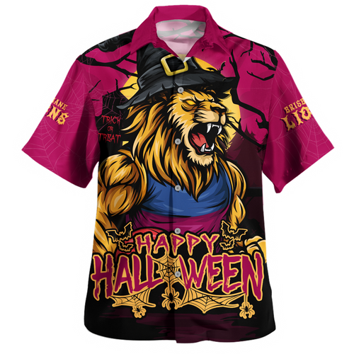 Brisbane Lions Hawaiian Shirt Full Moon Fever Halloween Supporter