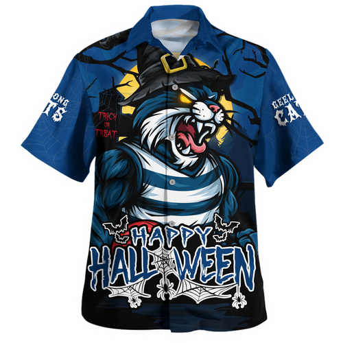 Geelong Cats Hawaiian Shirt Full Moon Fever Halloween Supporter