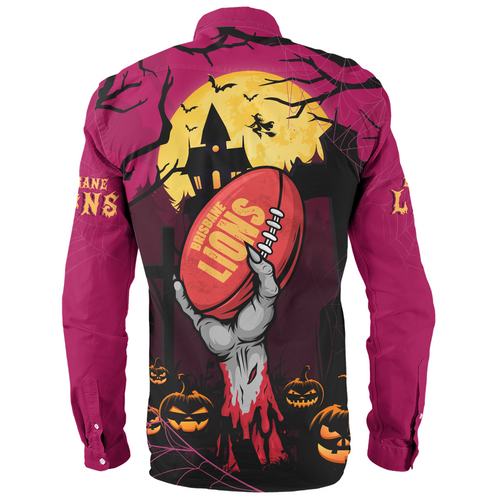 Brisbane Lions Long Sleeve Shirt Full Moon Fever Halloween Supporter Brisbane Lions Long Sleeve Shirt Full Moon Fever Halloween Supporter