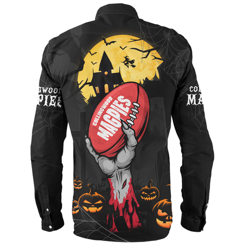Collingwood Long Sleeve Shirt Full Moon Fever Halloween Supporter Collingwood Long Sleeve Shirt Full Moon Fever Halloween Supporter