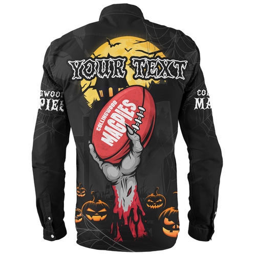 Collingwood Long Sleeve Shirt Full Moon Fever Halloween Supporter Collingwood Long Sleeve Shirt Full Moon Fever Halloween Supporter
