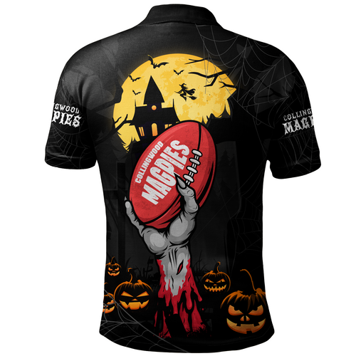 Collingwood Polo Shirt Full Moon Fever Halloween Supporter Collingwood Polo Shirt Full Moon Fever Halloween Supporter