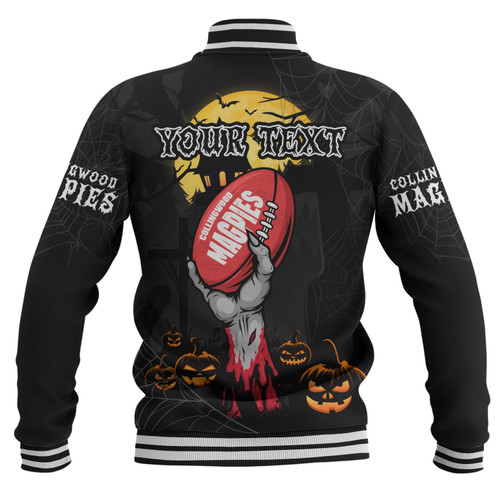 Collingwood Baseball Jacket Full Moon Fever Halloween Supporter Collingwood Baseball Jacket Full Moon Fever Halloween Supporter