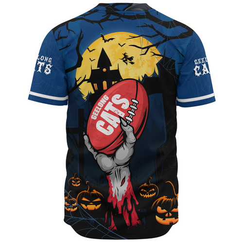 Geelong Cats Baseball Shirt Full Moon Fever Halloween Supporter Geelong Cats Baseball Shirt Full Moon Fever Halloween Supporter