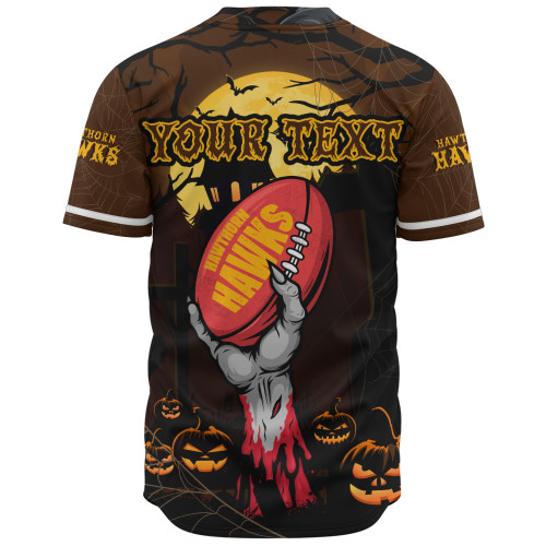 Hawthorn Baseball Shirt Full Moon Fever Halloween Supporter Hawthorn Baseball Shirt Full Moon Fever Halloween Supporter