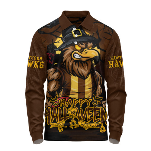 Hawthorn Long Sleeve Polo Shirt Full Moon Fever Halloween Supporter