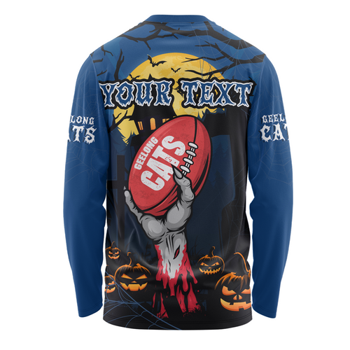 Geelong Cats Long Sleeve T-shirt Full Moon Fever Halloween Supporter Geelong Cats Long Sleeve T-shirt Full Moon Fever Halloween Supporter
