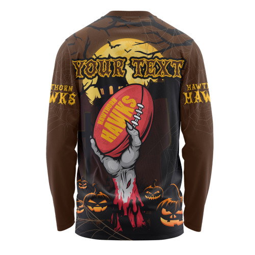 Hawthorn Long Sleeve T-shirt Full Moon Fever Halloween Supporter Hawthorn Long Sleeve T-shirt Full Moon Fever Halloween Supporter