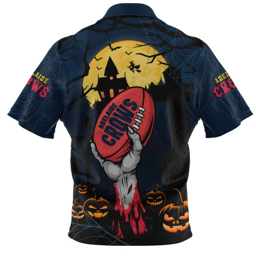 Adelaide Crows Zip Polo Shirt Full Moon Fever Halloween Supporter