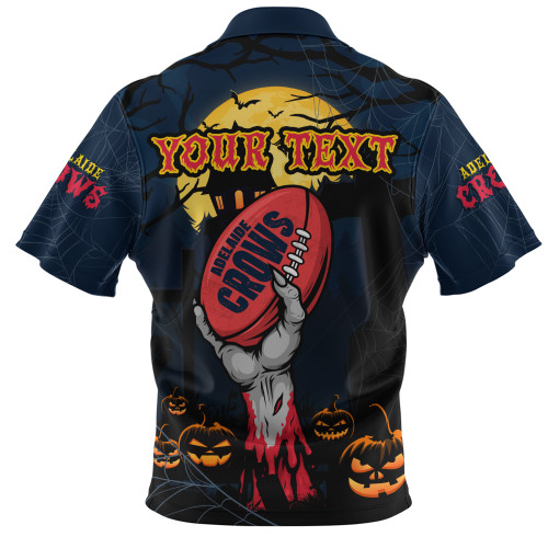 Adelaide Crows Zip Polo Shirt Full Moon Fever Halloween Supporter
