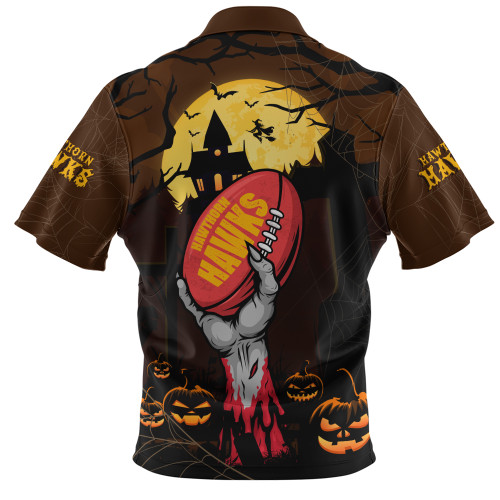 Hawthorn Zip Polo Shirt Full Moon Fever Halloween Supporter