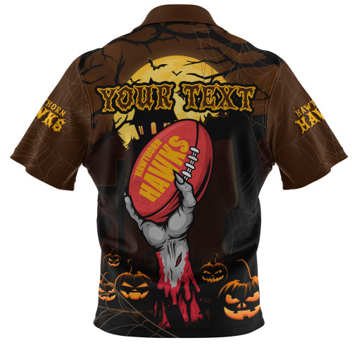 Hawthorn Zip Polo Shirt Full Moon Fever Halloween Supporter
