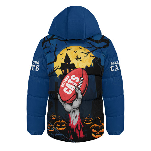 Geelong Cats Hooded Padded Jacket Full Moon Fever Halloween Supporter Geelong Cats Hooded Padded Jacket Full Moon Fever Halloween Supporter
