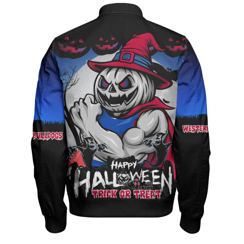 Western Bulldogs Bomber Jacket Dark Pumpkin Halloween Spirit Western Bulldogs Bomber Jacket Dark Pumpkin Halloween Spirit