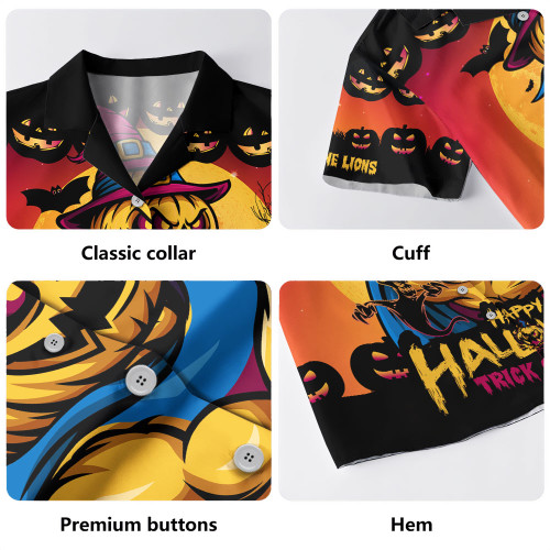 Brisbane Lions Hawaiian Shirt Dark Pumpkin Halloween Spirit