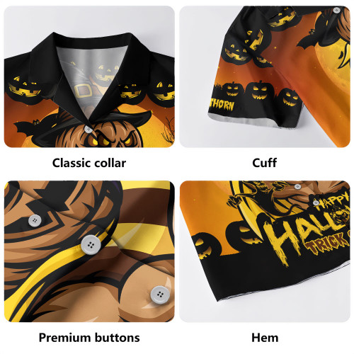Hawthorn Hawaiian Shirt Dark Pumpkin Halloween Spirit Hawthorn Hawaiian Shirt Dark Pumpkin Halloween Spirit