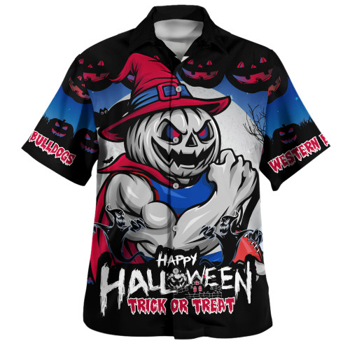 Western Bulldogs Hawaiian Shirt Dark Pumpkin Halloween Spirit