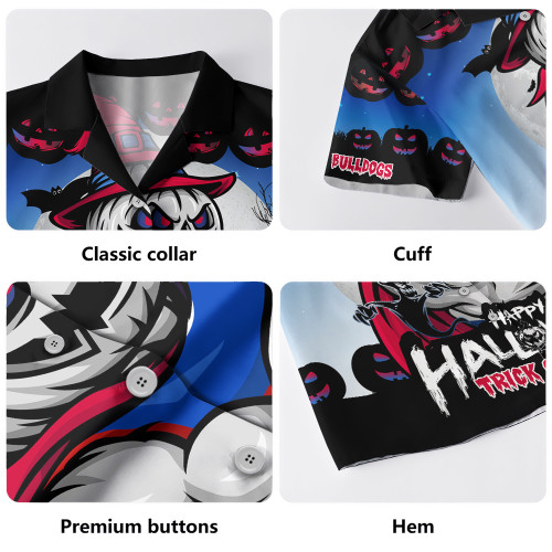 Western Bulldogs Hawaiian Shirt Dark Pumpkin Halloween Spirit