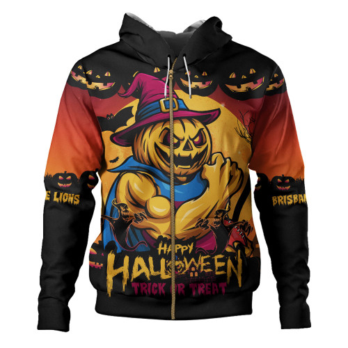 Brisbane Lions Hoodie Dark Pumpkin Halloween Spirit