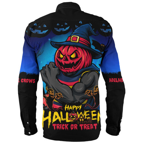 Adelaide Crows Long Sleeve Shirt Dark Pumpkin Halloween Spirit Adelaide Crows Long Sleeve Shirt Dark Pumpkin Halloween Spirit