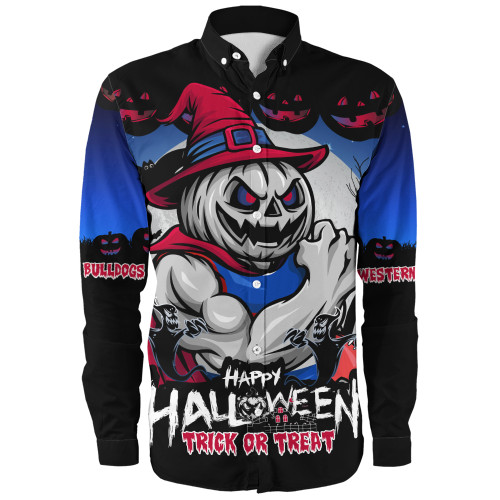 Western Bulldogs Long Sleeve Shirt Dark Pumpkin Halloween Spirit