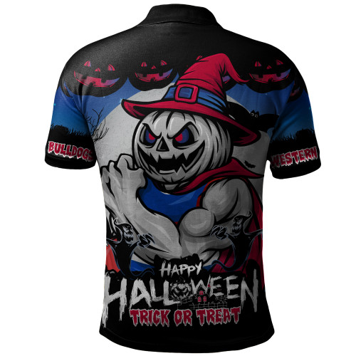 Western Bulldogs Polo Shirt Dark Pumpkin Halloween Spirit