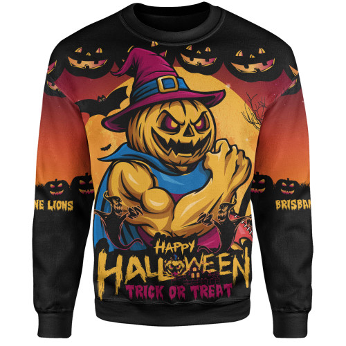 Brisbane Lions Sweatshirt Dark Pumpkin Halloween Spirit