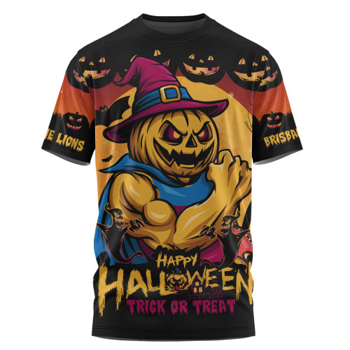 Brisbane Lions T-Shirt Dark Pumpkin Halloween Spirit